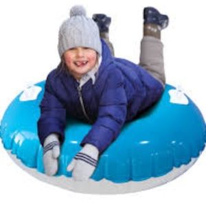 NIB  Arctic Adventures inflatable 33 inch snow tube Blue & White tube New in box